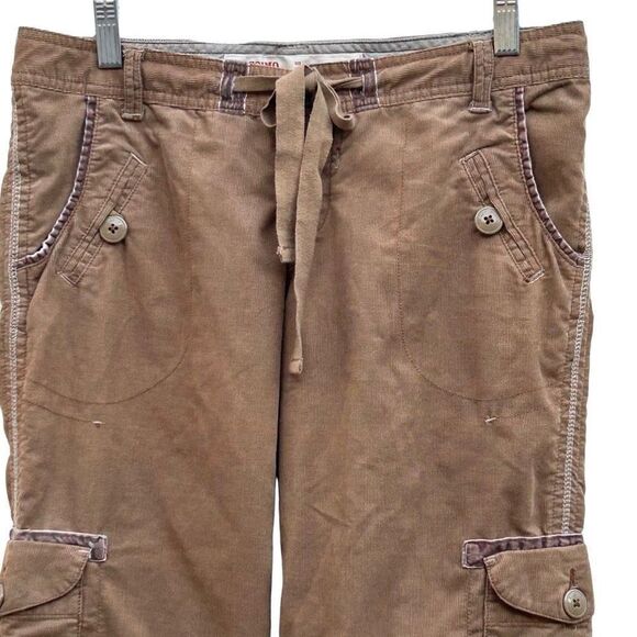 Mossimo Supply Co. Pants Womens Size 7 Brown Low Rise Relaxed Corduroy Cargo - Picture 2 of 9